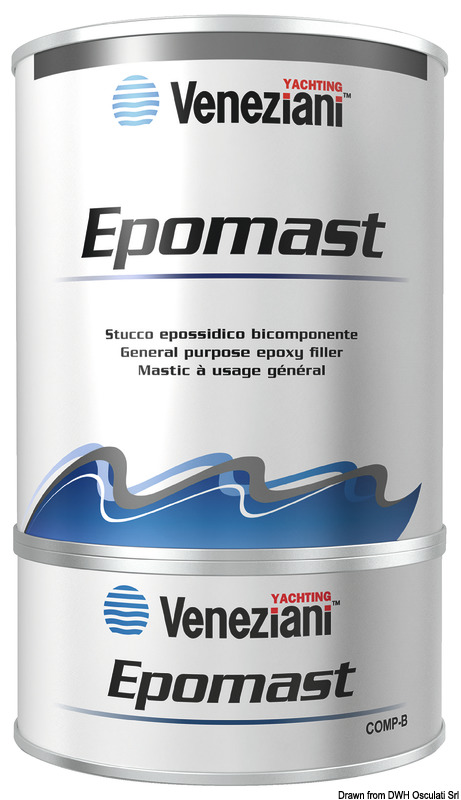 Stucco epossidtico bicomponente ad alta resistenza meccanica. Ottima resistenza su ogni superficie e su fondi epossidici.