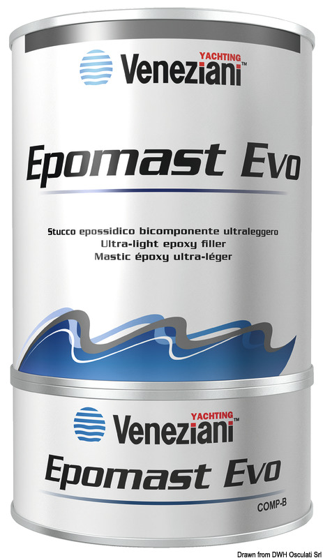 Stucco epossidico ultra leggero molto omogeneo e facilmente carteggiabile idoneo anche nei cicli di risanamento osmosi. Normalemente usato per grosse imperfezioni e spessori notevoli. Adatto per qualsiasi superficie.