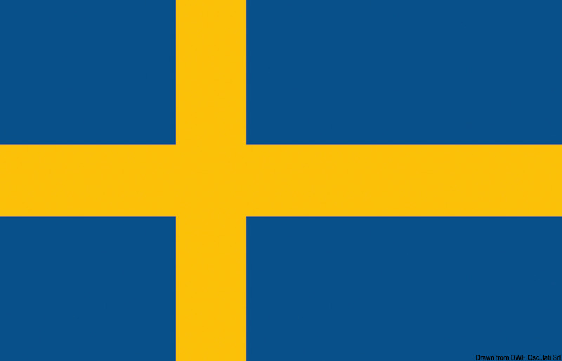 In stamina di poliestere, stampata a tinte indelebili.