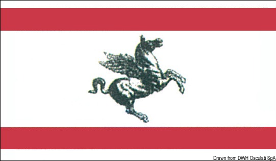 In stamina di poliestere, stampate a tinte indelebili.