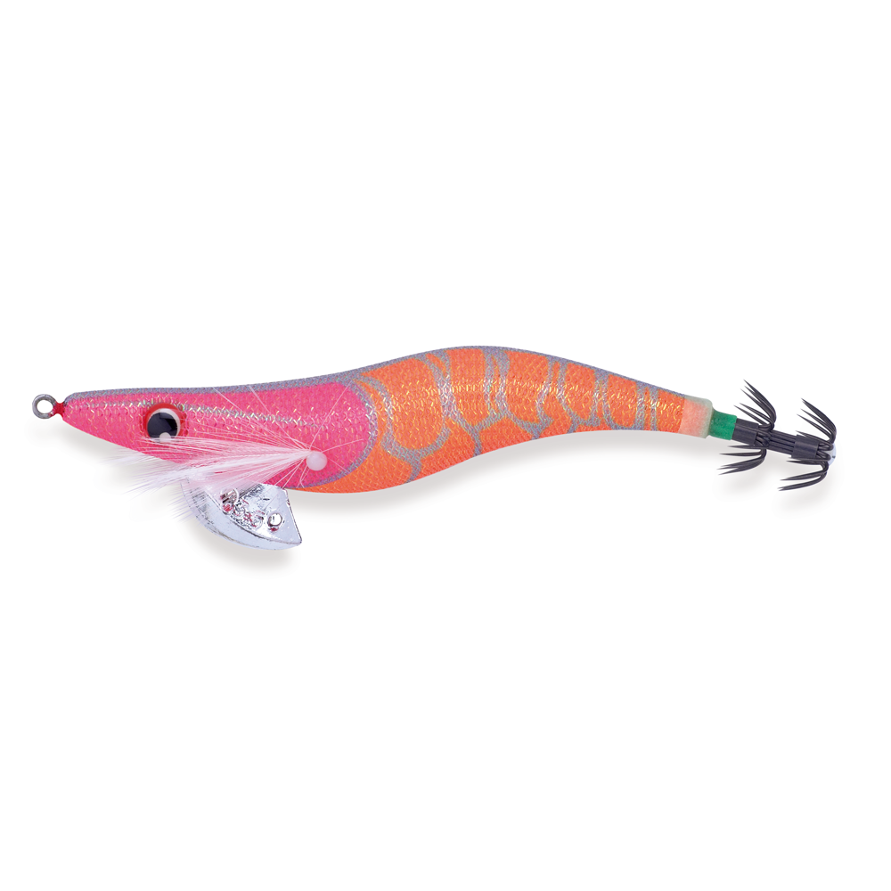 Akami Egi Senshei, totanara Red Glow con corpo a forma di gamberone allungato, progettata per la pesca ad Eging e per la cattura di Seppie e Calamari. Senshei è dotata di un particolare rivestimento in tessuto ""X-Strong"" che ne conferisce una maggiore durata ed una minore rottura. Corpo riflettente e luminescente dalle colorazioni brillanti che garantiscono particolare visibilità ed efficacia, che unito al perfetto equilibrio del suo peso fornisce la massima efficacia. Assemblata con doppia corona in VCM.Akami Egi Senshei, la totanara perfetta per la cattura di grandi cefalopodi.
Akami Senshei 3.0 = 3,5”-4” /m.
Akami Senshei 3,5 = 3,5”-4” /m.