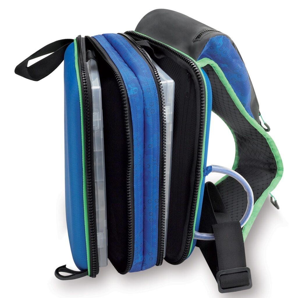L’AKAMI MR8 è una borsa da pesca idrorepellente compatta, pensata per lo spinning e la pesca dinamica. Dotata di maniglia imbottita, cerniera in plastica e due scatole porta-accessori rinforzate ed estraibili, offre organizzazione immediata e protezione dall’acqua in ogni situazione.