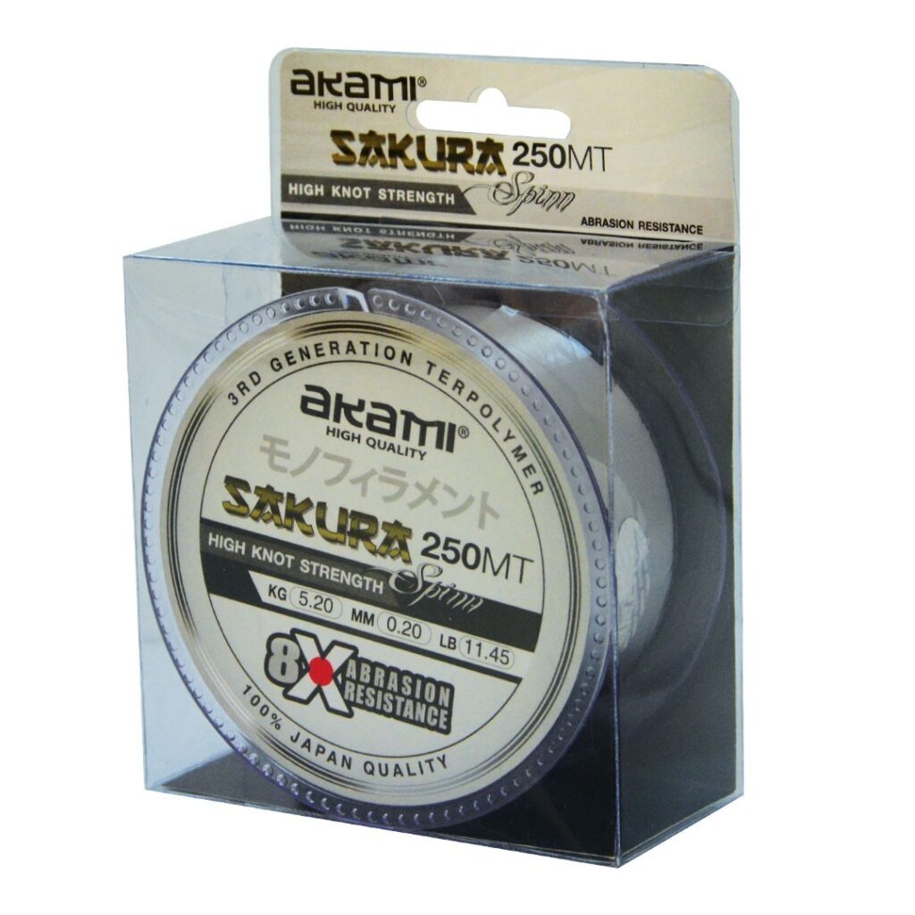 Akami Sakura Spinn Ideale per la pesca a Spinning, è un Nylon Terpolimero sviluppato da Akami per ottenere la maggior morbidezza e precisione nei lanci, fino a otto volte più resistente all’abrasione di un monofilo tradizionale ed una straordinaria resistenza al nodo. Colore neutro.