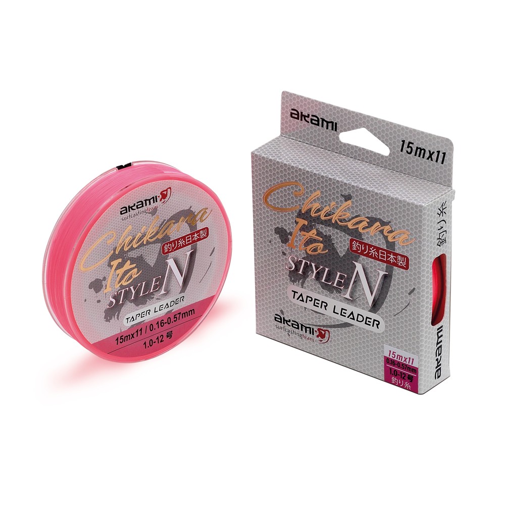 Shock Leader Tapered Chikara Pink prodotto in Giappone da Akami con monofilamento ad alta resistenza e rigidità, con il quale si ottiene un carico maggiore nell’azione di lancio. Un nylon da pesca conico progettato per i pescatori di long casting, ideale per la pesca in mare e per la tecnica del surfcasting. Lo shock leader Chikara Ito presenta una lenza madre dal diametro maggiore rispetto a quello che verrà imbobinato nel mulinello, un nuovo monofilo da pesca che consente di poter lanciare con forza piombi pesanti, e nello stesso momento permette al pescatore esigente di poter pescare senza dover usare diametri di filo troppo grossi nel mulinello. Lenza madre di 15 metri.
High Resistance Abrasion
Xtreme Action