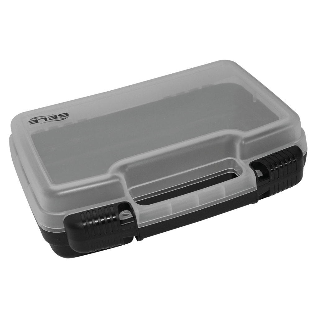 Scatola porta terminali, in plastica resistente trasparente con base nera. Studiata per contenere terminali ed accessori, durante il trasporto.