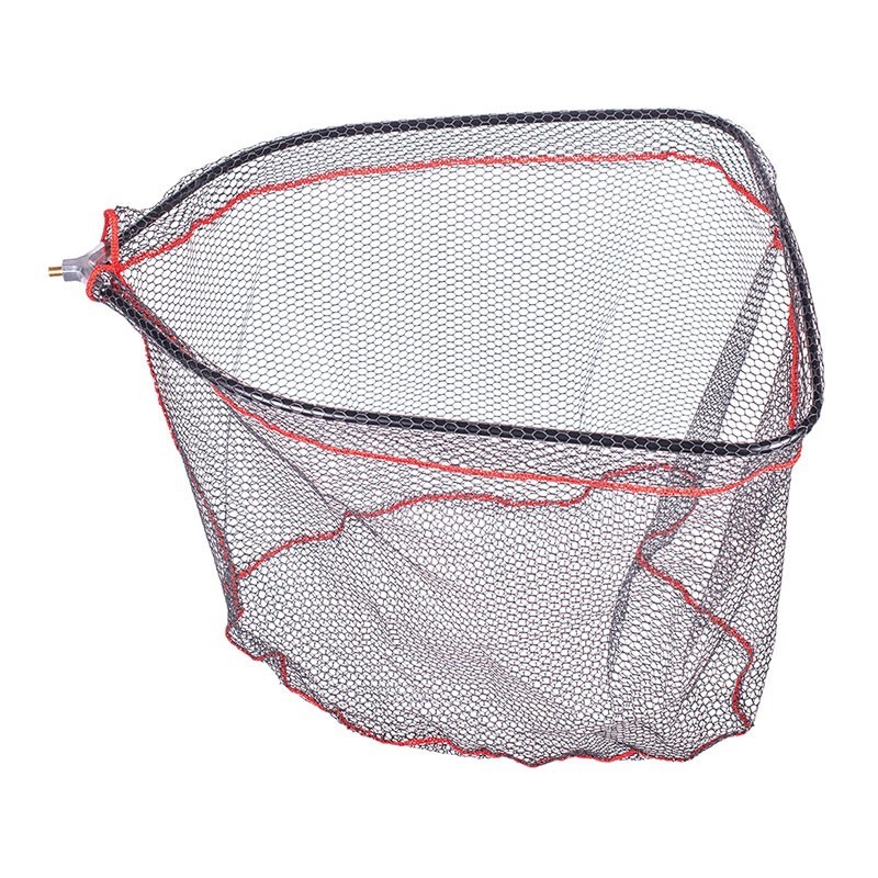 Testa di guadino gommata, rente in nylon.
Dimensione testa: 55x45 CM
Maglia: Fitta