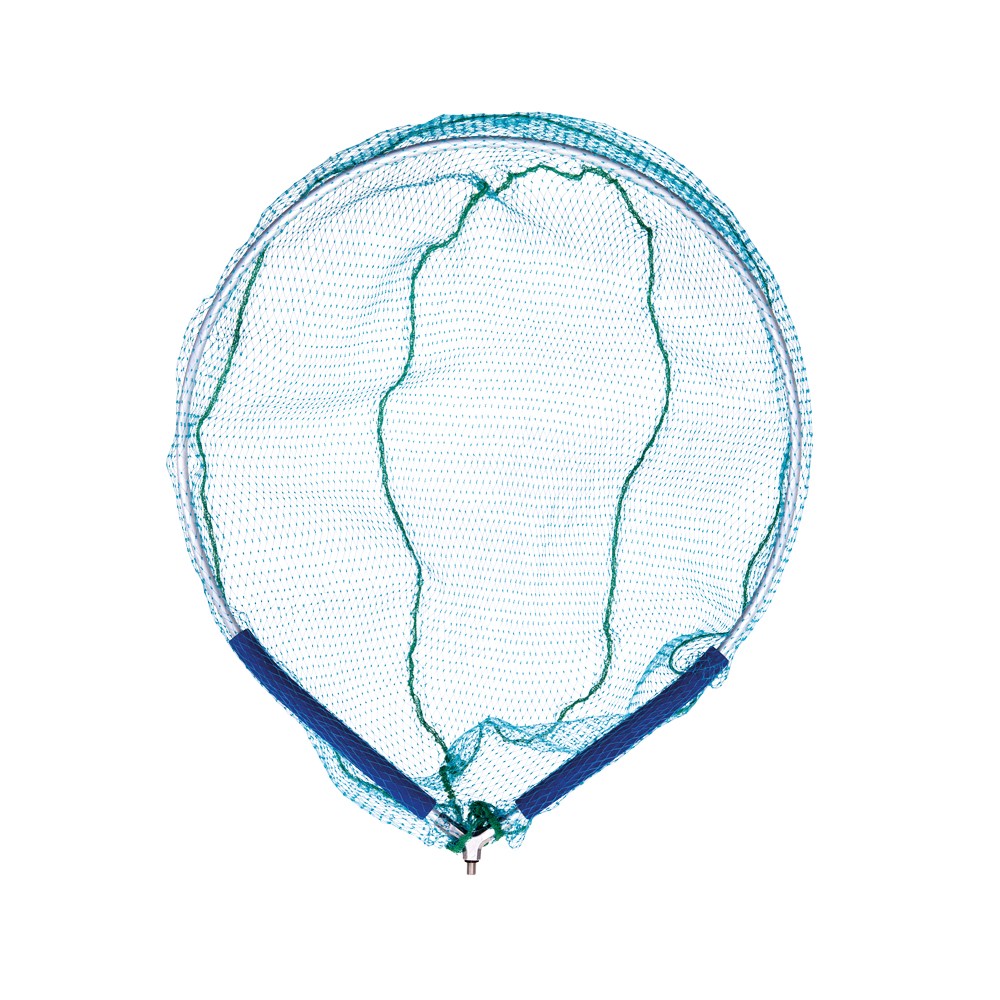 Testa di guadino con rete in nylon. I due galleggianti in EVA facilitano l’azione di salpaggio sostenendo la testa immersa nell’acqua. Maglia 25mm. Novità 2019
