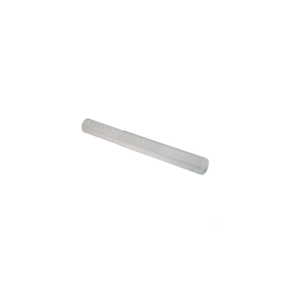 Tubo telescopico porta galleggianti, struttura in plastica trasparente, munita di 1 scomparto. Da h.34 a h.63 cm