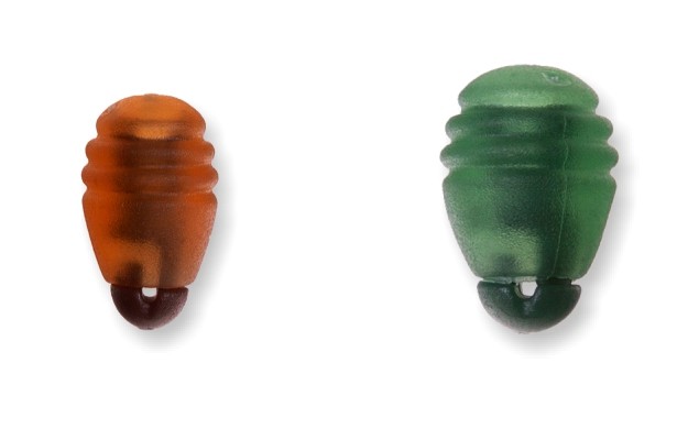 Attacco per terminali integrato in una morbida perlina in gomma. Consente un cambio rapido del terminale ed al tempo stesso protegge il nodo di connessione. Disponibile in due misure. Colori mimetici.

Busta da 8 pezzi, confezione da 10 buste.