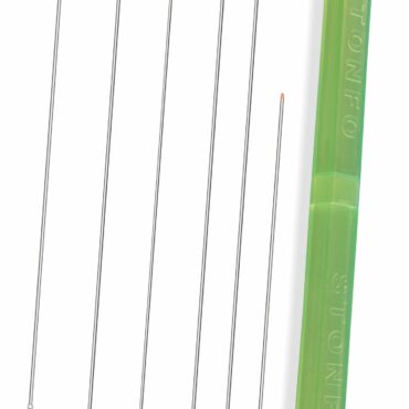 Kit di 6 aghi di tipo diverso forniti in una pratica scatolina in materiale anti-urto con chiusura a scatto.
Il kit comprende:
- 1 ago Testa Rossa cm 15
- 2 aghi Testa Rossa cm 20
- 1 ago Testa Bianca cm 20
- 1 ago Tubolare Senza Punta cm 20
- 1 ago Bibi Testa Rossa cm 15.
Scatola da 6 pezzi, confezione da 5 scatole.