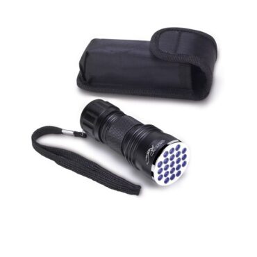 Torce a mano professionali, luce a led UV, alimentazione con pile stilo.