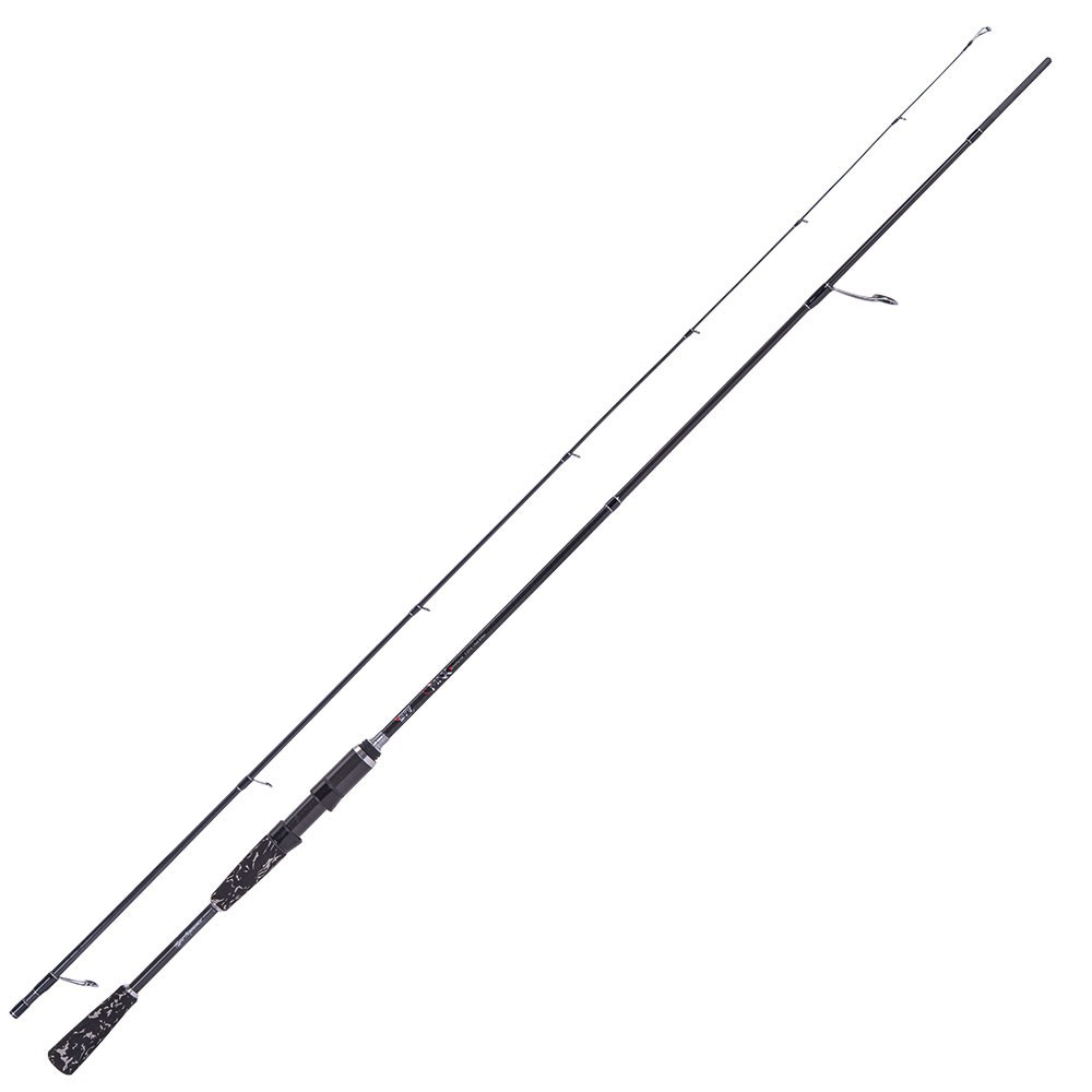 STR MNX canna da pesca dedicata allo spinning, realizzata con fusto in carbonio di elevate prestazioni. Assemblata con manico Camouflage, guide serire “K” e placca porta mulinello a vite. Grazie alla sua azione fast presenta un elevato controllo durante le jerkate. Leggera e sensibile, capace di trasmettere anche il minimo tocco o vibrazione.Fusto  High Modulus Carbon Guide serie KLAG e KTAGImpugnatura in Eva CamouflageCustodia in dotazione