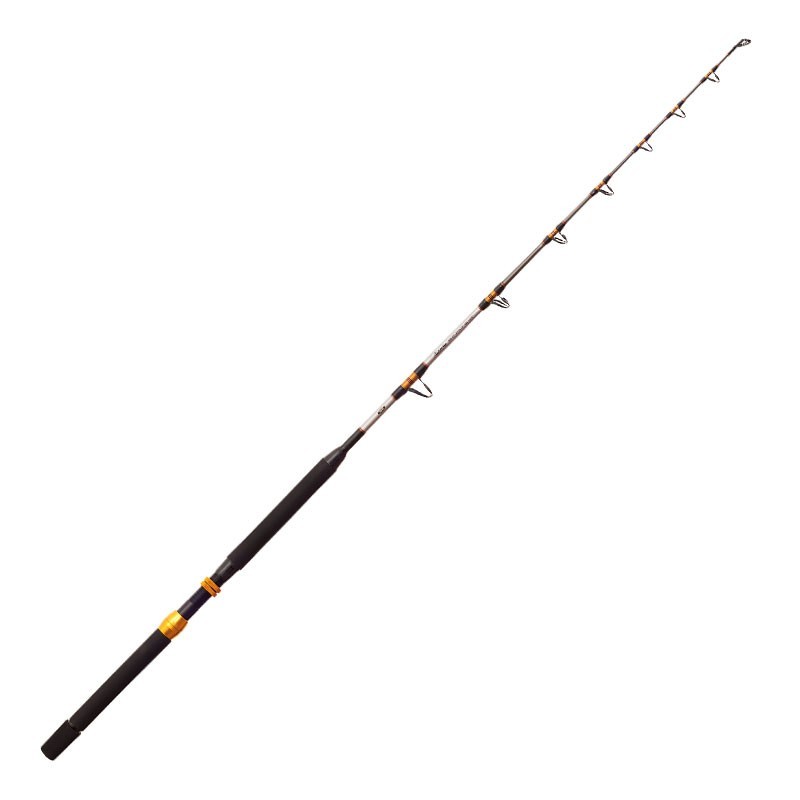 Canna da traina Stand-Up mono pezzo di alta qualità con un ottimo prezzo. Design elegante ed accattivante, curata nei minimi particolari.Struttura in carbonio con anelli doppio ponte, ottima per prede impegnative come i tonni.Fusto in Carbon Extreme Anelli doppio ponteImpugnatura in Gomma