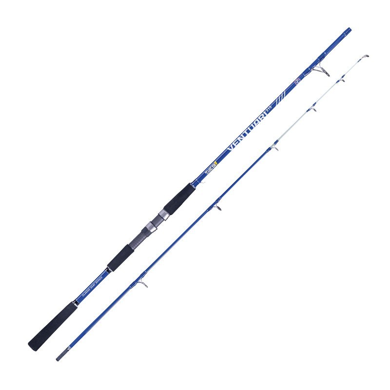 Canna da barca a due sezioni costruita in fiberglass, porta bobina ed anellatura Fuji. Progettata per la pesca a bolentino costiero e piccola traina costiera.Fusto in Fiberglass Anelli doppio ponte FujiPlacca porta mulinello Fuji DPSImpugnatura in EVA