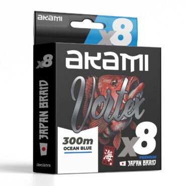 Trecciato da pesca Akami VORTEX X8 OCEAN BLUE - Ideale per pesca a Spinning, Shore Jigging, Light Jigging, Eging, Pesca a fondo