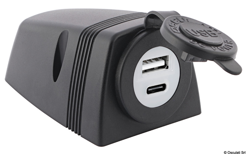 Presa USB-A + USB-C con carenatura