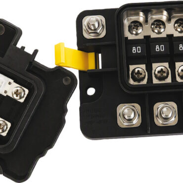MIDI 3x Fuse Block w/Sealed Cover, M8 Inputs - M6 Outputs, Retail Pack