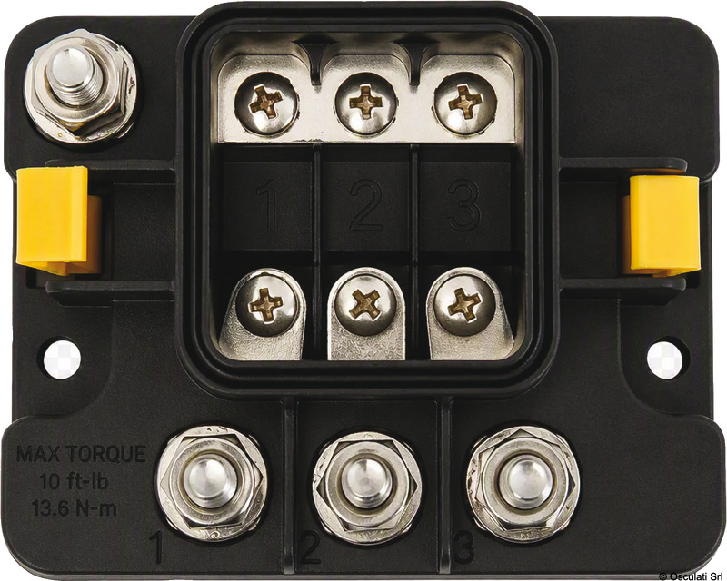 MIDI 3x Fuse Block w/Sealed Cover, M8 Inputs/Outputs, Retail Pack